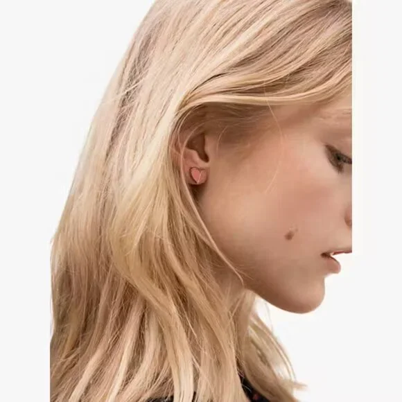 kate spade Pink Heritage Spade Small Heart Studs/NWT - Picture 7 of 11